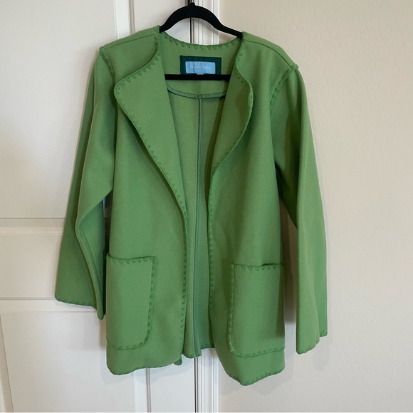 NEW Women’s Draper James Blanket Stitch Green Jacket - Picture 2 of 15